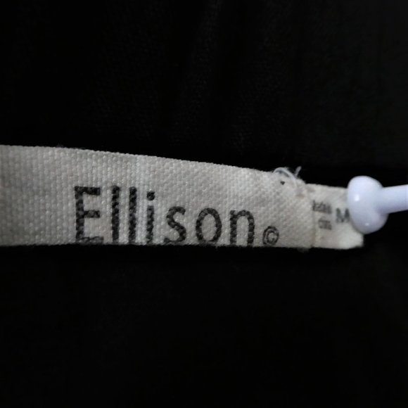 Ellison Blouse Off Shoulder Three Quarter Sleeves Lined Black Cotton M - Picture 6 of 8